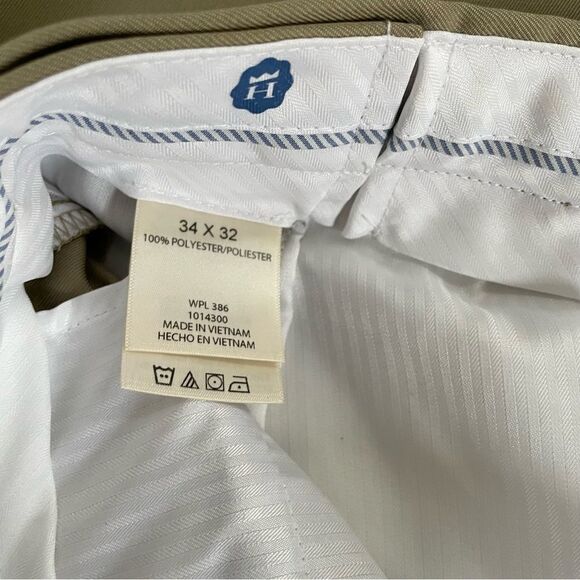 Haggar Mens Khaki Chino Pants Flat Front 34 x 32 - Picture 2 of 7